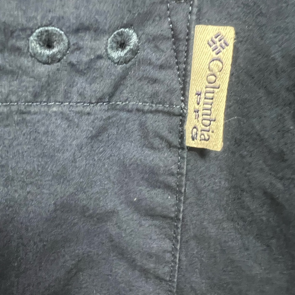 COLUMBIA PFG short sleeved men's Medium  vented fishing shirt Navy Blue - Picture 5 of 6